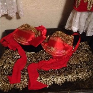 Playboy pirate costume red and gold